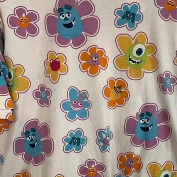 Disney Parks "Monsters, Inc." Floral Cinch-Hem T-Shirt - Picture 1 of 5